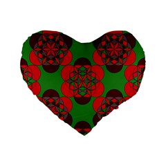 Abstract Pattern Geometric Backgrounds   Standard 16  Premium Flano Heart Shape Cushions by Eskimos