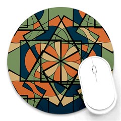 Abstract Pattern Geometric Backgrounds   Round Mousepads by Eskimos