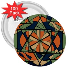 Abstract Pattern Geometric Backgrounds   3  Buttons (100 Pack)  by Eskimos