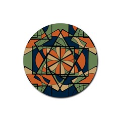 Abstract Pattern Geometric Backgrounds   Rubber Round Coaster (4 Pack) by Eskimos