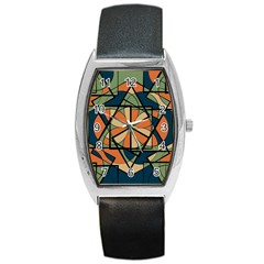 Abstract Pattern Geometric Backgrounds   Barrel Style Metal Watch by Eskimos