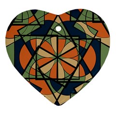 Abstract Pattern Geometric Backgrounds   Heart Ornament (two Sides) by Eskimos