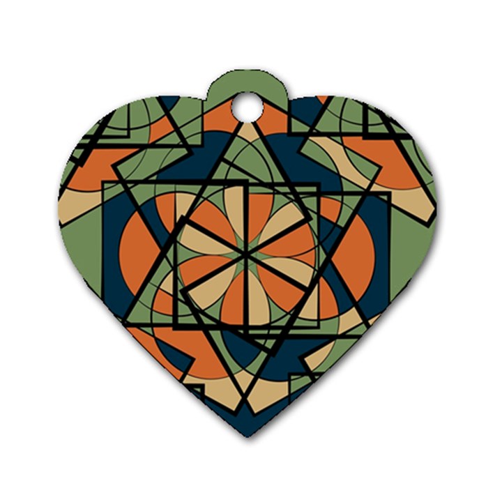 Abstract pattern geometric backgrounds   Dog Tag Heart (One Side)