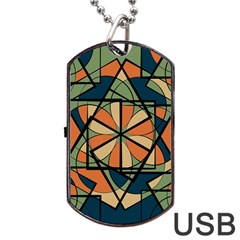 Abstract Pattern Geometric Backgrounds   Dog Tag Usb Flash (one Side) by Eskimos