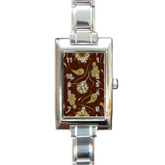 Floral Pattern Paisley Style  Rectangle Italian Charm Watch by Eskimos