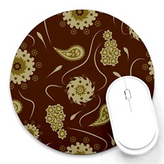 Floral Pattern Paisley Style  Round Mousepads by Eskimos