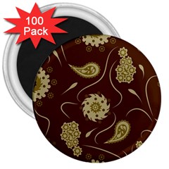 Floral Pattern Paisley Style  3  Magnets (100 Pack) by Eskimos