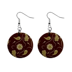 Floral Pattern Paisley Style  Mini Button Earrings by Eskimos