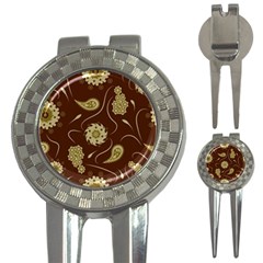 Floral Pattern Paisley Style  3-in-1 Golf Divots by Eskimos