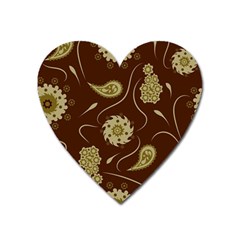 Floral Pattern Paisley Style  Heart Magnet by Eskimos