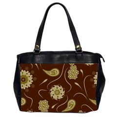 Floral Pattern Paisley Style  Oversize Office Handbag (2 Sides) by Eskimos