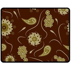 Floral Pattern Paisley Style  Fleece Blanket (medium)  by Eskimos