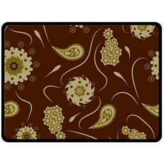 Floral Pattern Paisley Style  Double Sided Fleece Blanket (large)  by Eskimos