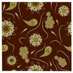 Floral Pattern Paisley Style  Wooden Puzzle Square