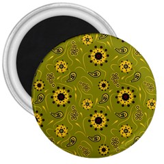 Floral Pattern Paisley Style  3  Magnets by Eskimos