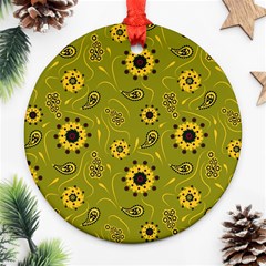 Floral Pattern Paisley Style  Ornament (round) by Eskimos