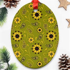 Floral Pattern Paisley Style  Ornament (oval) by Eskimos