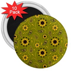 Floral Pattern Paisley Style  3  Magnets (10 Pack)  by Eskimos