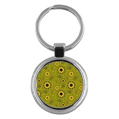 Floral Pattern Paisley Style  Key Chain (round) by Eskimos