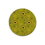 Floral pattern paisley style  Magnet 3  (Round) Front