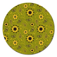 Floral Pattern Paisley Style  Magnet 5  (round) by Eskimos