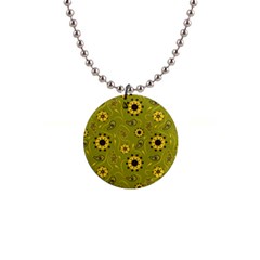 Floral Pattern Paisley Style  1  Button Necklace by Eskimos