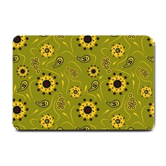 Floral Pattern Paisley Style  Small Doormat  by Eskimos