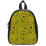 Floral pattern paisley style  School Bag (Small) Front