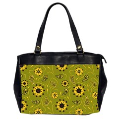 Floral Pattern Paisley Style  Oversize Office Handbag (2 Sides) by Eskimos