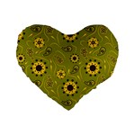 Floral pattern paisley style  Standard 16  Premium Heart Shape Cushions Front