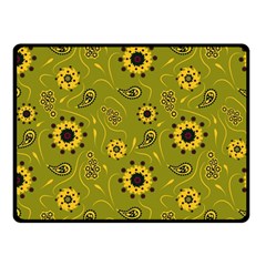 Floral Pattern Paisley Style  Double Sided Fleece Blanket (small)  by Eskimos