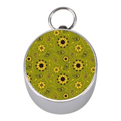 Floral Pattern Paisley Style  Mini Silver Compasses by Eskimos