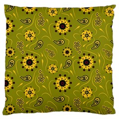 Floral Pattern Paisley Style  Large Flano Cushion Case (one Side) by Eskimos