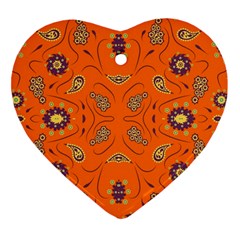 Floral Pattern Paisley Style  Ornament (heart) by Eskimos