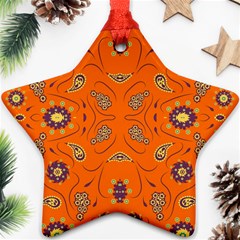 Floral Pattern Paisley Style  Ornament (star) by Eskimos