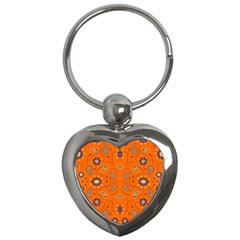 Floral Pattern Paisley Style  Key Chain (heart) by Eskimos