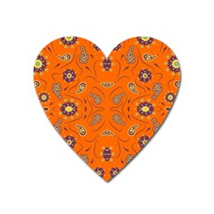 Floral Pattern Paisley Style  Heart Magnet by Eskimos