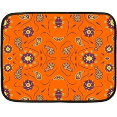 Floral Pattern Paisley Style  Fleece Blanket (mini) by Eskimos