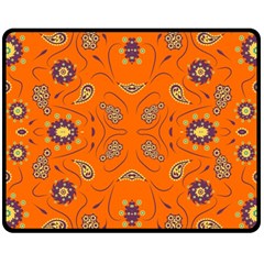 Floral Pattern Paisley Style  Fleece Blanket (medium)  by Eskimos