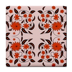 Floral Folk Damask Pattern  Tile Coaster by Eskimos