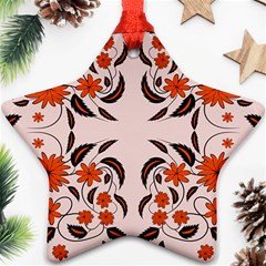 Floral Folk Damask Pattern  Ornament (star) by Eskimos