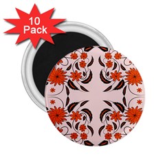 Floral Folk Damask Pattern  2 25  Magnets (10 Pack)  by Eskimos