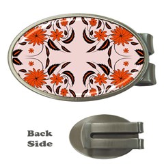 Floral Folk Damask Pattern  Money Clips (oval)  by Eskimos