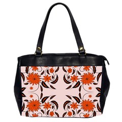 Floral Folk Damask Pattern  Oversize Office Handbag (2 Sides) by Eskimos