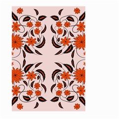 Floral Folk Damask Pattern  Large Garden Flag (two Sides) by Eskimos