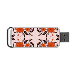 Floral Folk Damask Pattern  Portable Usb Flash (two Sides) by Eskimos