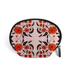 Floral Folk Damask Pattern  Accessory Pouch (small) by Eskimos