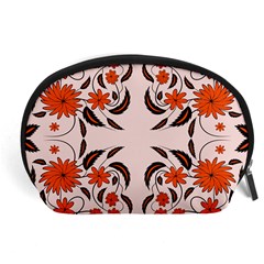 Floral Folk Damask Pattern  Accessory Pouch (large) by Eskimos