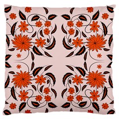 Floral Folk Damask Pattern  Standard Flano Cushion Case (one Side) by Eskimos