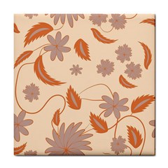 Folk Flowers Print Floral Pattern Ethnic Art Tile Coaster by Eskimos